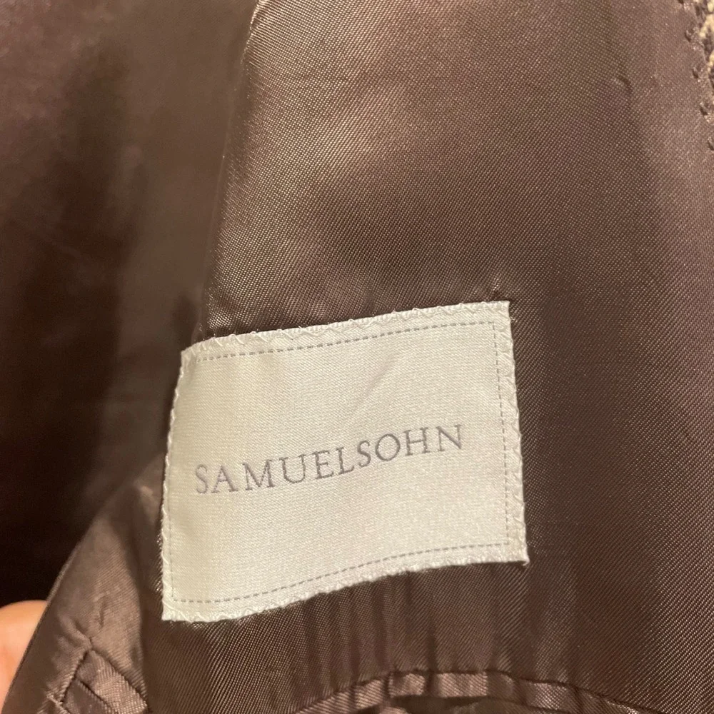 Samuelsohn Mens Houndstooth Sport Coat Blazer Brown Tan The Hound San Francisco
